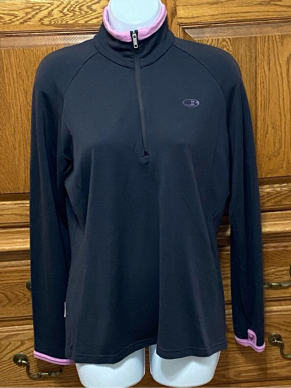 Icebreaker Sport 320 Pure Merino Wool Women's‎ Large Quarter Zip Baselayer Warm